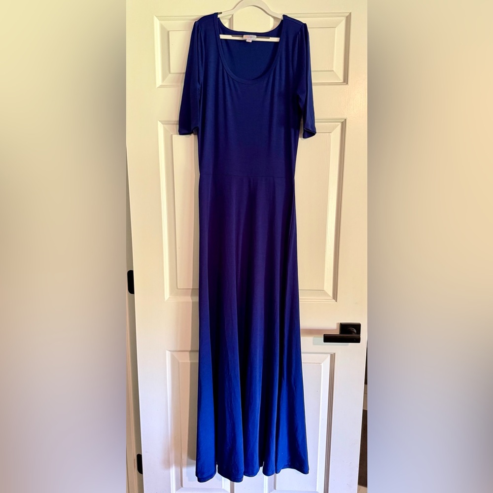 LuLaRoe Navy Blue Ana Maxi Dress, Size Small